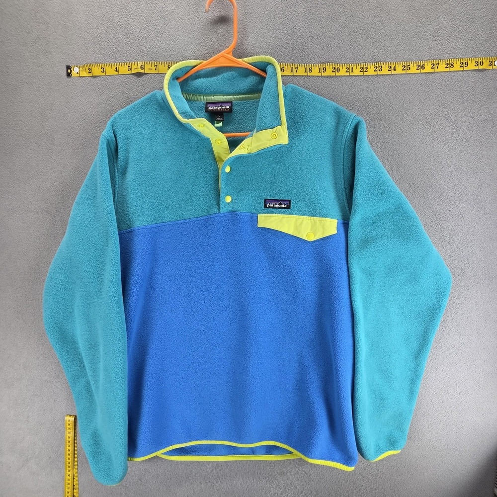 Patagonia Jacket Mens Large Blue Lightweight Synchilla Snap-T Fleece Pullover - Picture 1 of 11